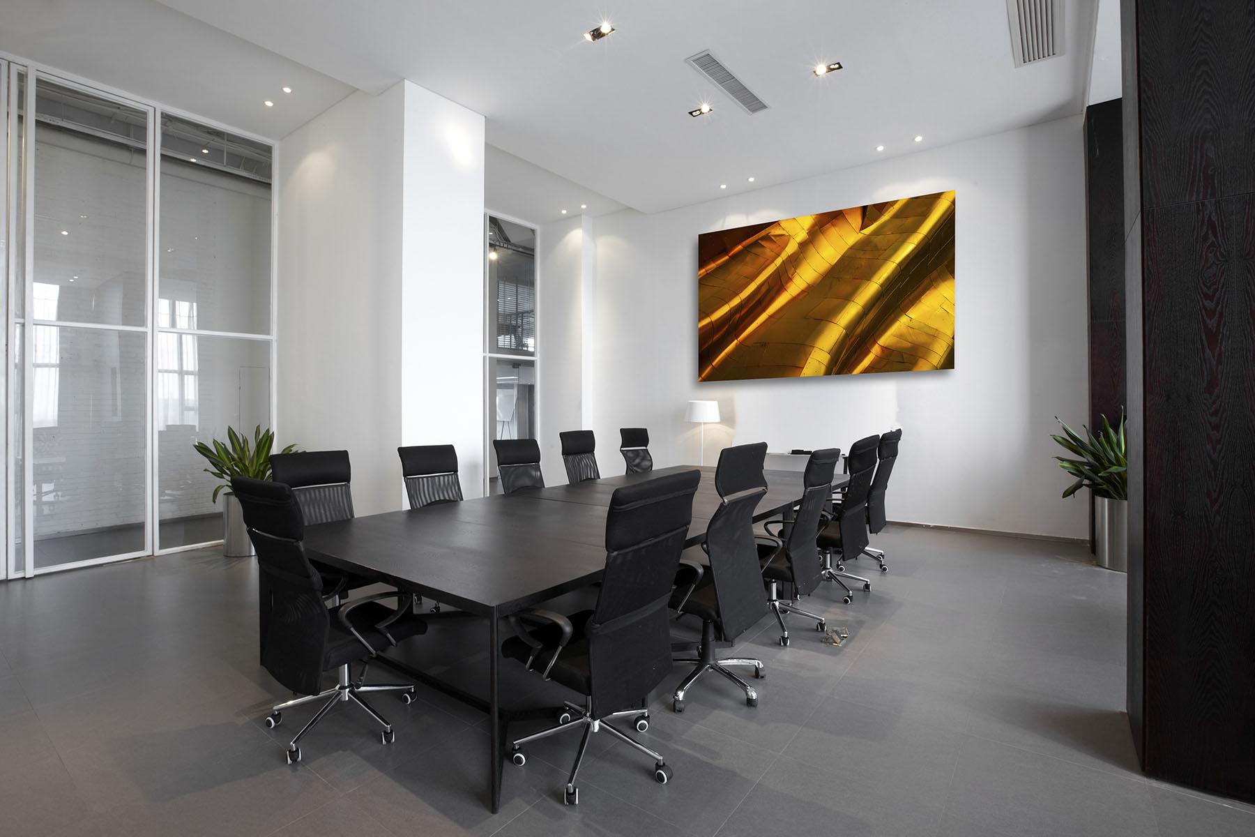 Golden Waves, interior design service, mockup, office, visualize
