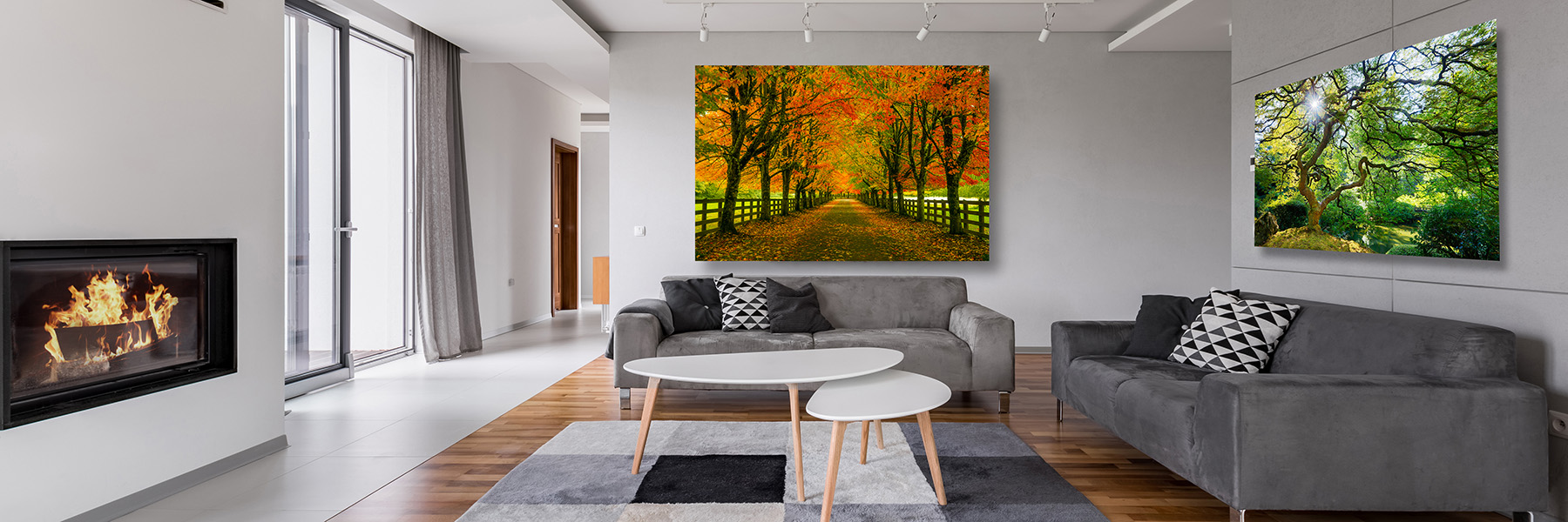 A home displaying Jason Ferrell photography prints on the wall.   This is an example of the interior design services I offer...