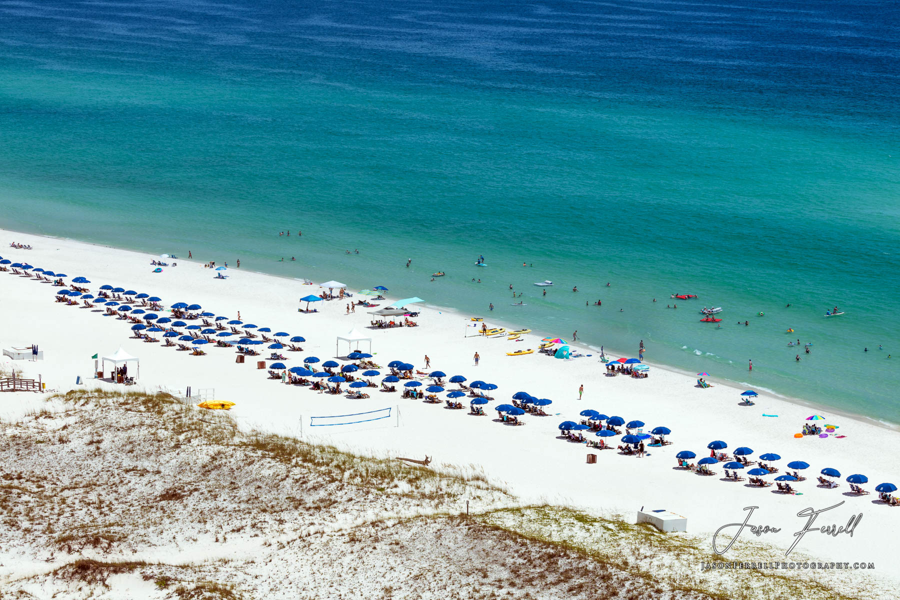 Summer beach activity at Santa Rosa Island beach.