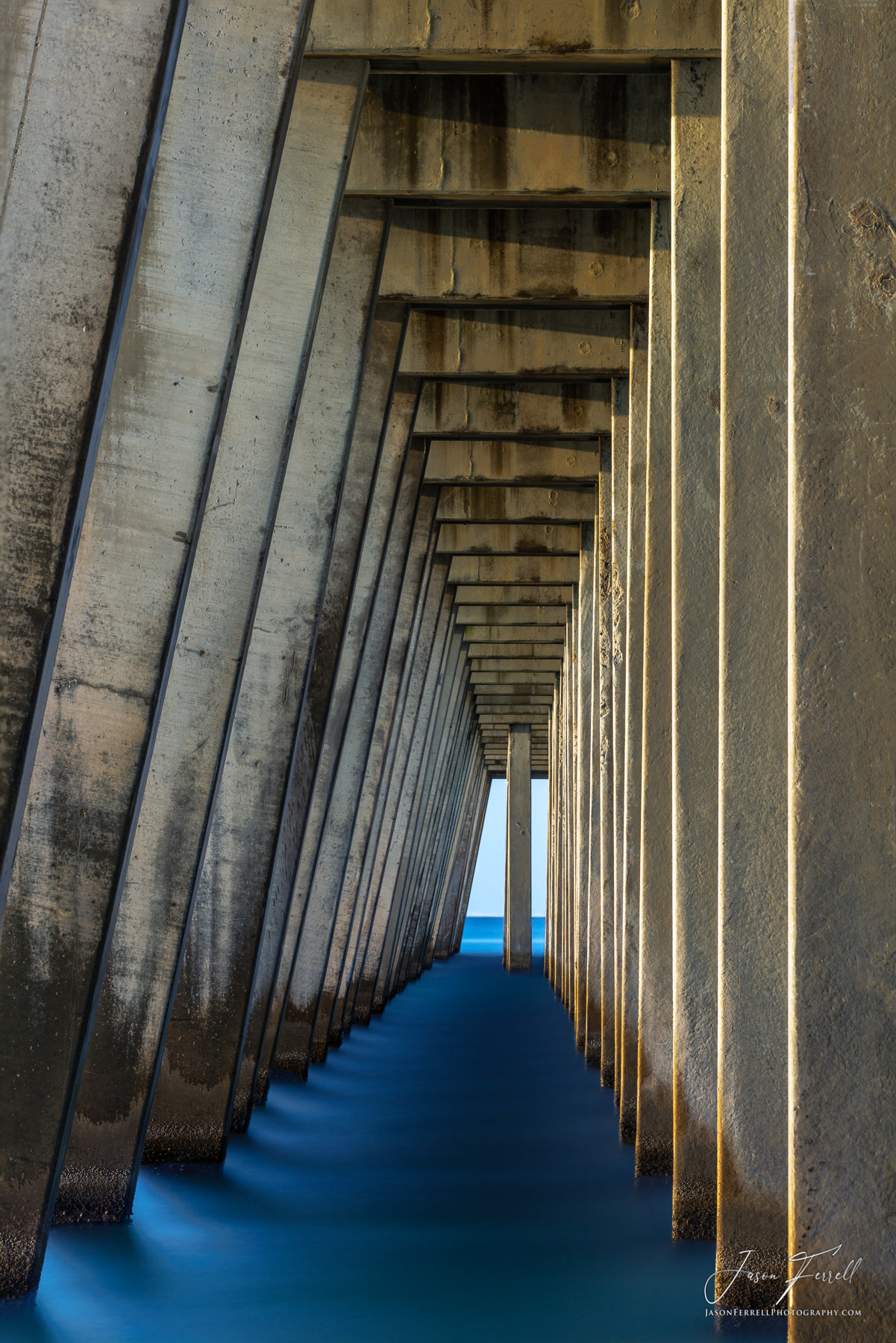 tunnel, vision, navarre, beach, florida, blue, pillars, santa rosa island